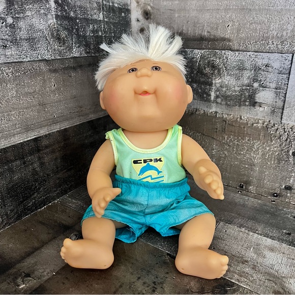 VINTAGE CABBAGE PATCH DOLL BEACH DAY SURFS UP 1988 VINTAGE HARDBODY BLONDE - Picture 9 of 9